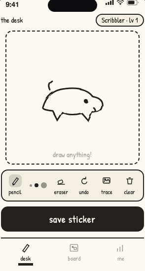 Scribble Stickers screen
